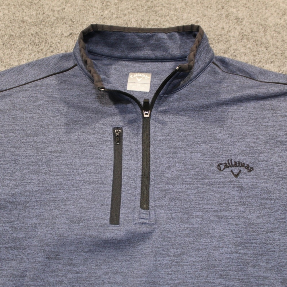 Callaway Mens XL Blue Heathered Quarter Zip Golf Pullover‎ Jacket SA4337
